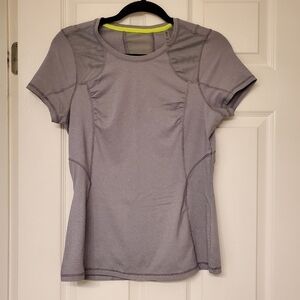 KYODAN GREY SHORT SLEEVE ATHLETIC TOP MESH ROUND NECK WOMENS MEDIUM SARAH WELLS